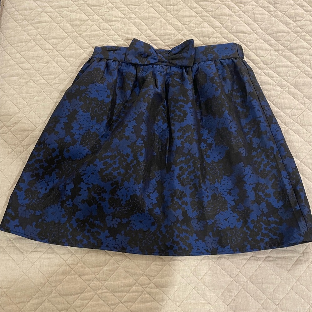Moon Blue and Black Floral Skirt